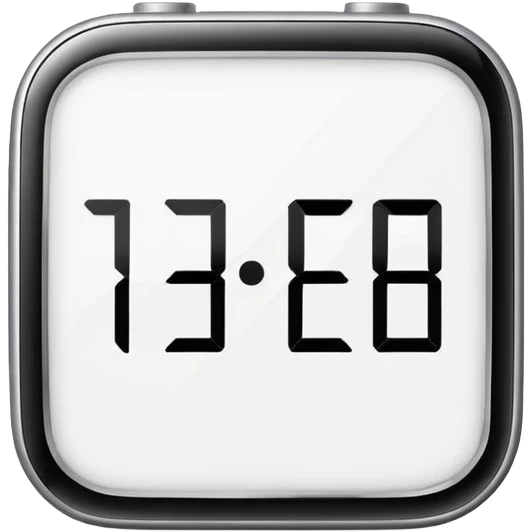White digital clock emoji
