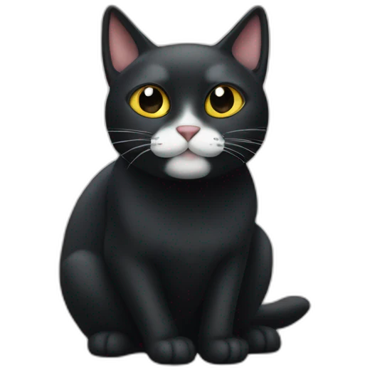 Black cat with white moustache emoji