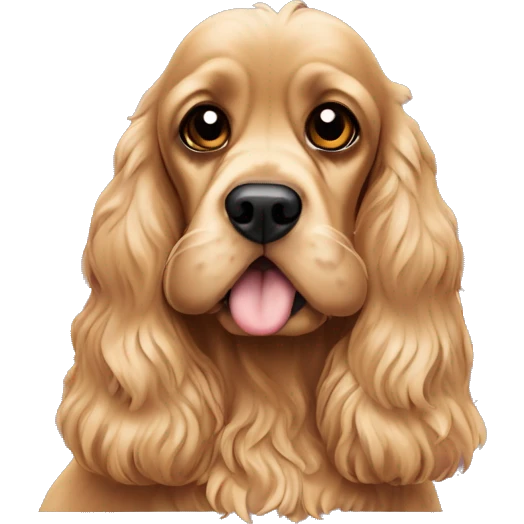 Pies Cocker spaniel z kapturem emoji