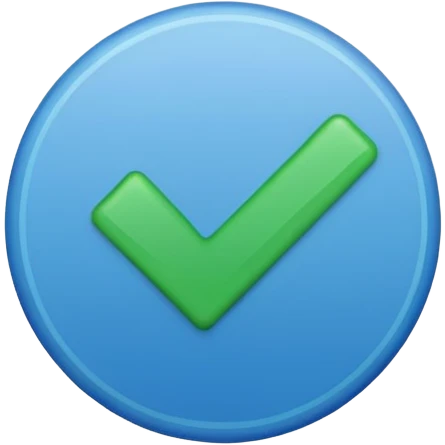 blue circle with a checkmark in the middle emoji