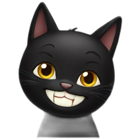 Black cat speaking emoji
