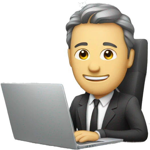 Agente de viajes con una laptop  emoji