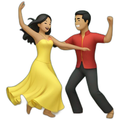 Filipino couple dancing in a forest emoji