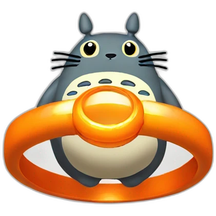 totoro in Shiny orange ring emoji