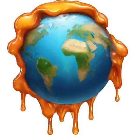 melting and dropping planet earth emoji