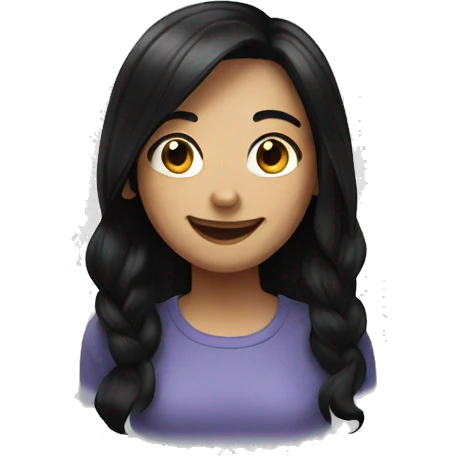 smiling girl with black hair emoji