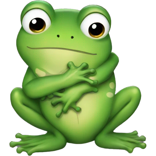 Frogs hugging emoji