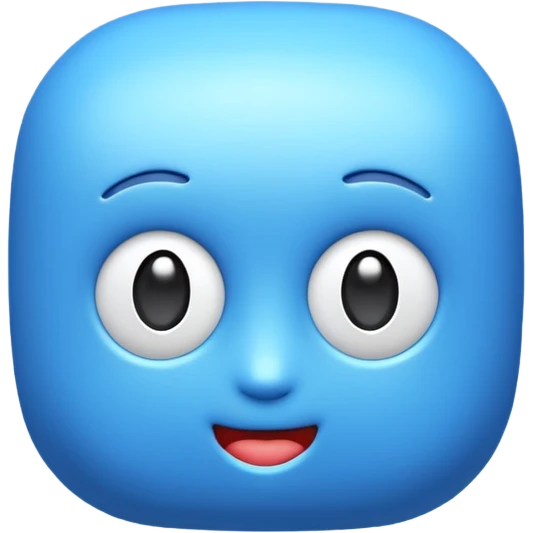 AI라고 글씨가 적힌 AI 칩 혹은 데이터 (3D 효과, 블루톤) emoji