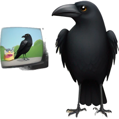 Crow watching tv emoji