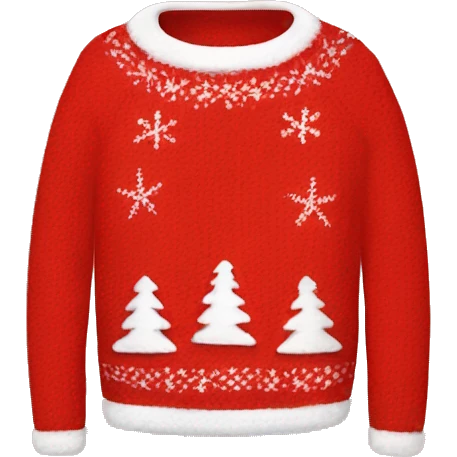 Kawaii Red Christmas sweater emoji
