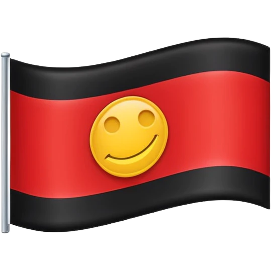A wawy black and red rectangle with medium sized yellow circle in the middle flag emoji