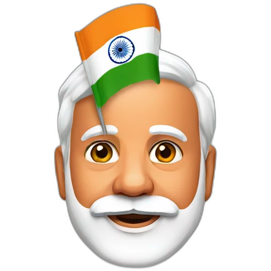 Narendra Modi with india flag emoji