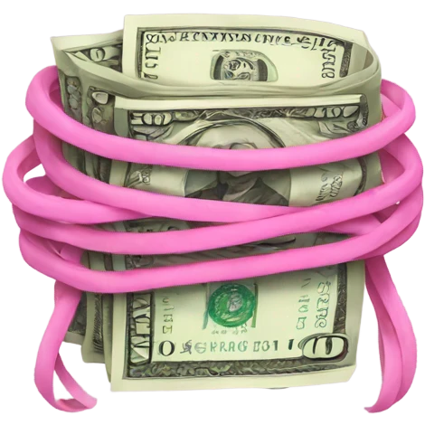 money with pink rubber bands  emoji