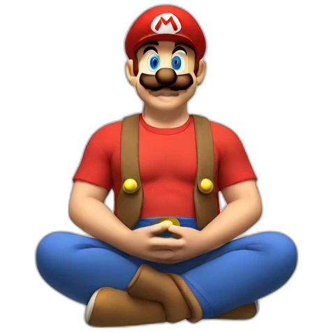 Super Mario doing a meditation emoji