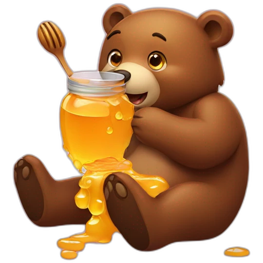 bear eating honey emoji