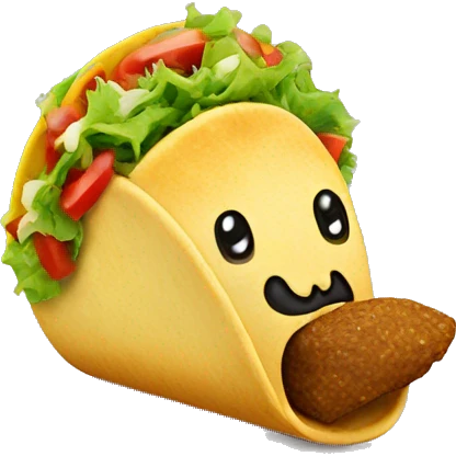 Mustache eating taco emoji