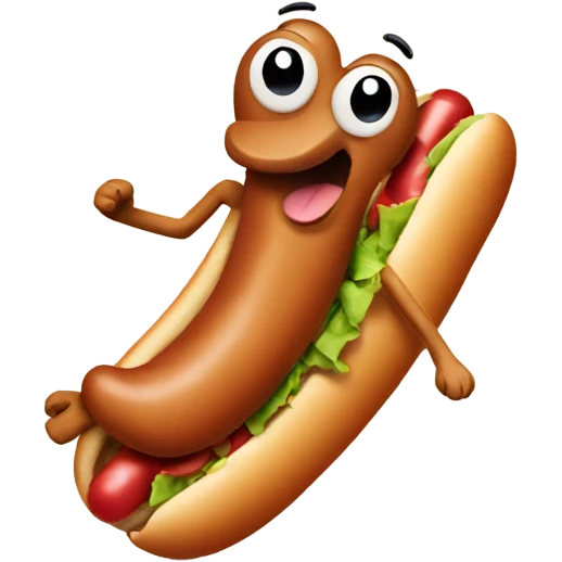 Dancing hot dog emoji