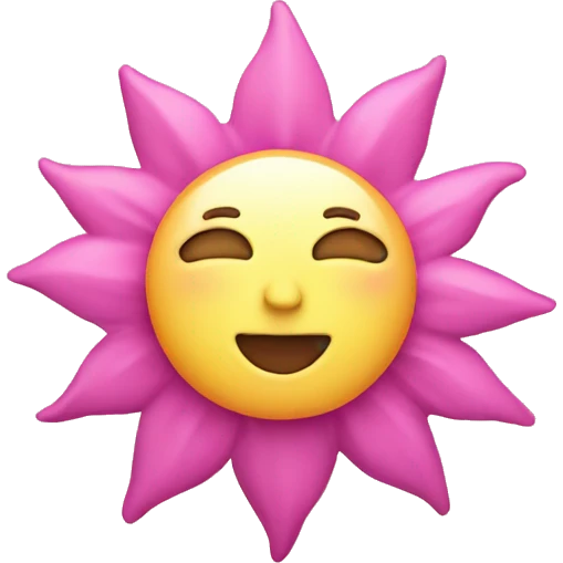 Pink sun emoji