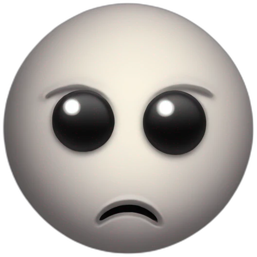 planet Saturn with a cartoon rebel face with big calm eyes emoji