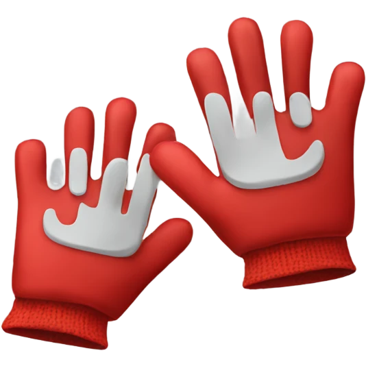 Two red gloves emoji