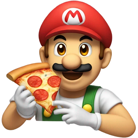 Mario eating pizza emoji