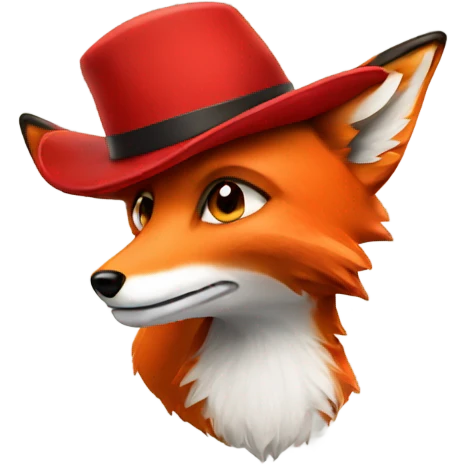 fox with red hat emoji