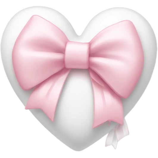 Pastel pink heart with white bow emoji