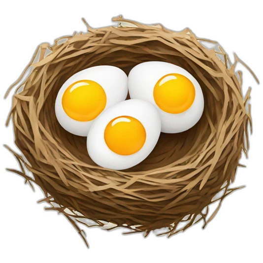 several whole eggs in a bird's nest emoji