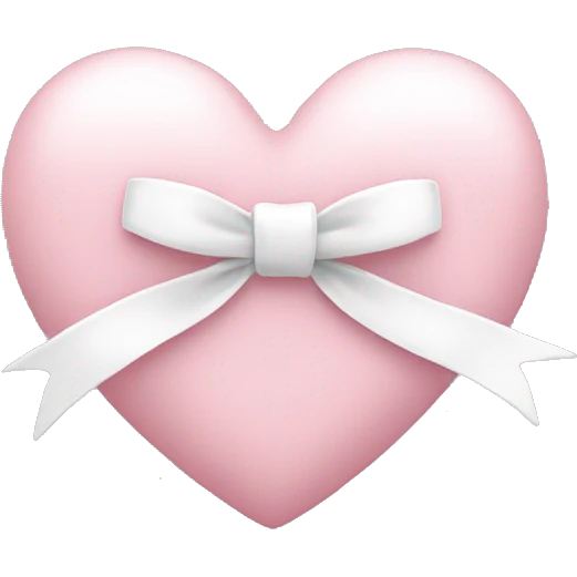 Pastel pink heart with white bow emoji