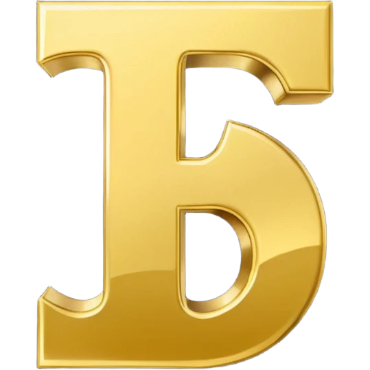 Symbole de currency en or en forme de lettre F, seul, 3D, brillant, style emoji simple et lisible sur fond uni. emoji