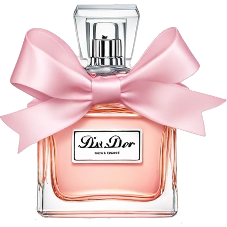 Light pink Miss Dior perfume with bow emoji