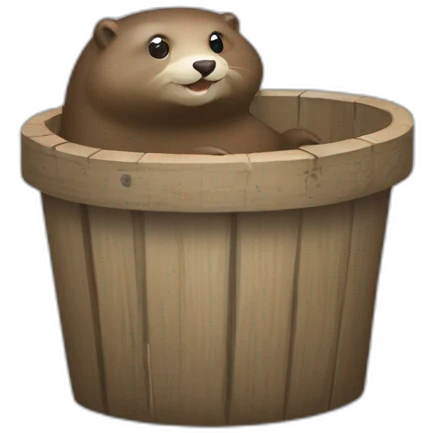 Une loutre qui trébuche sur une poubelle emoji