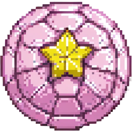 A pink and shining football with a yellow star emoji