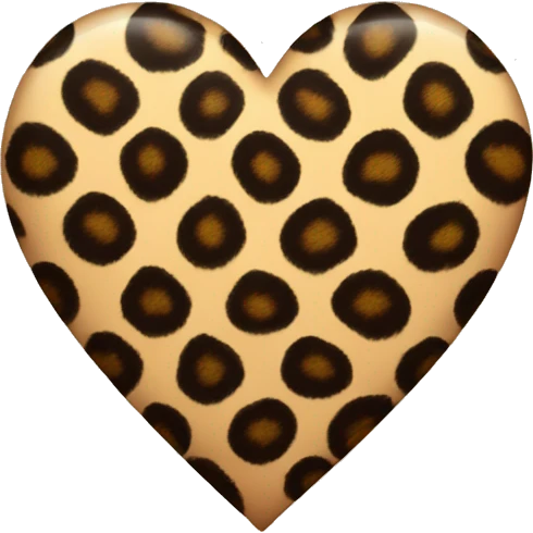 leopard print heart emoji