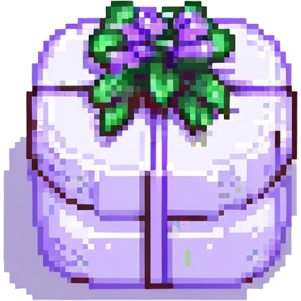 A lavender gift present for a woman emoji