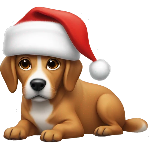 Dog with Santa hat emoji