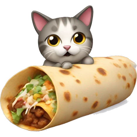Cat eating a burrito emoji