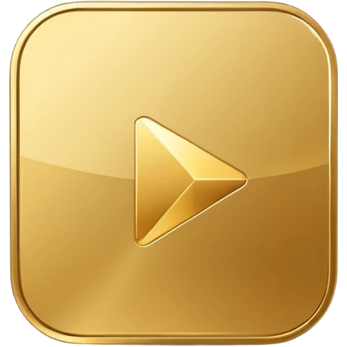 modern youtube golden play button logo emoji