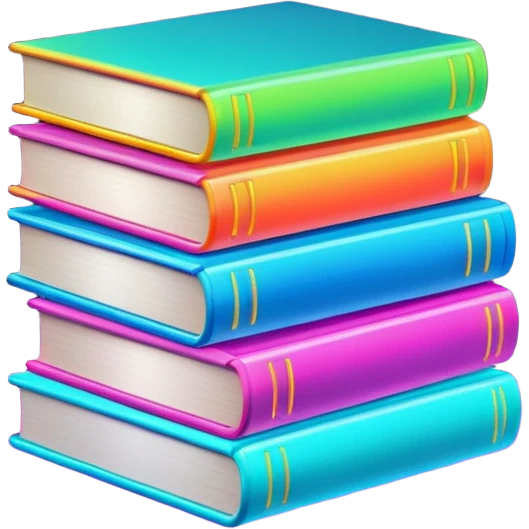 neon stack of books emoji