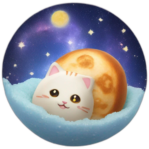 galaxy rice cake mochi cat emoji