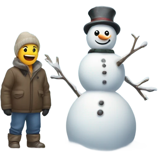Snowstorm and snowman  emoji