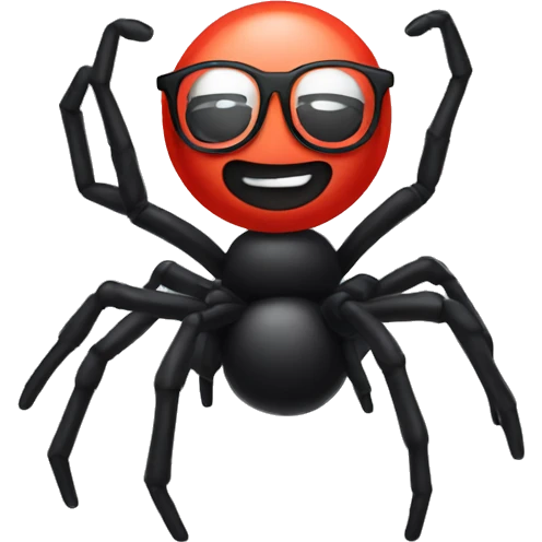 Spider with glasses dancing emoji