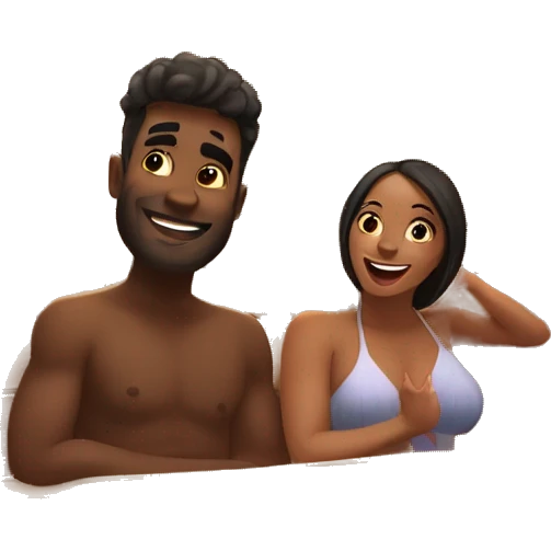 Friends at sauna celebrating birthday  emoji