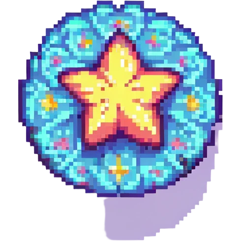a star, pixel art style, retro and vibrant emoji