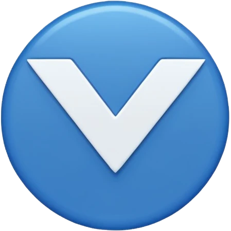 A blue circle with a white checkmark inside (dark blue checkmark) emoji