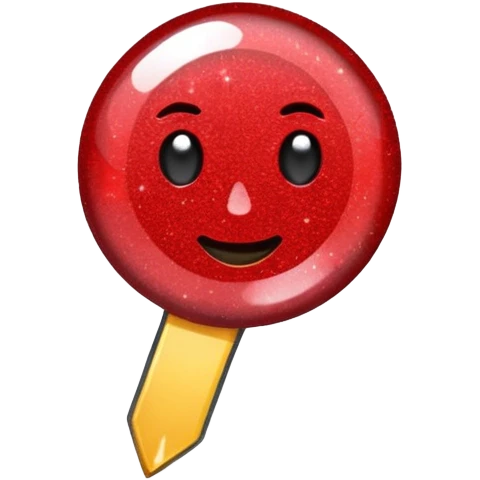 glitter red pin emoji