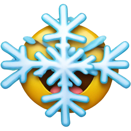 Smile emoji catching snowflake on tongue emoji