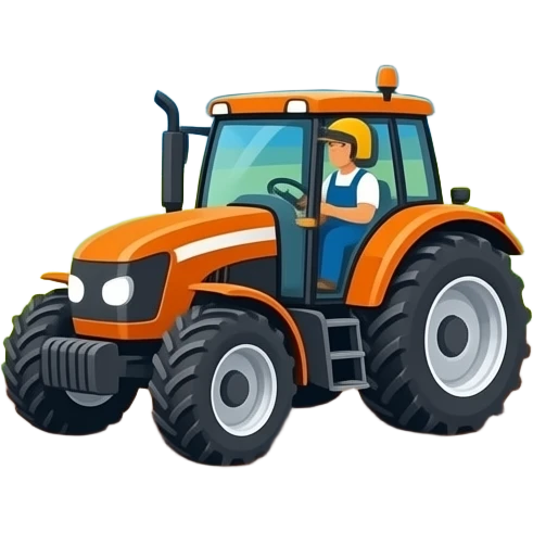 Космический фермер: Нарисуй спутник в космосе, который посылает луч прямо на трактор в поле. в квадратной рамке рамке emoji