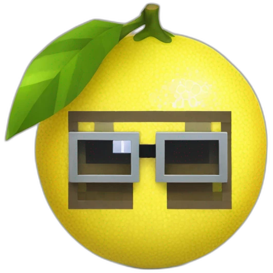 Citron minecraft qui porte des lunettes de soleil  emoji
