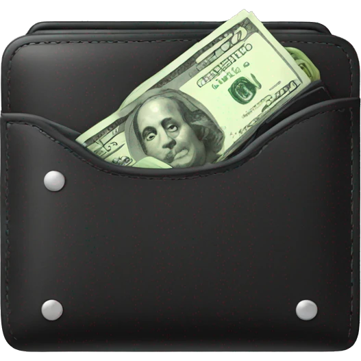 black wallet with money emoji